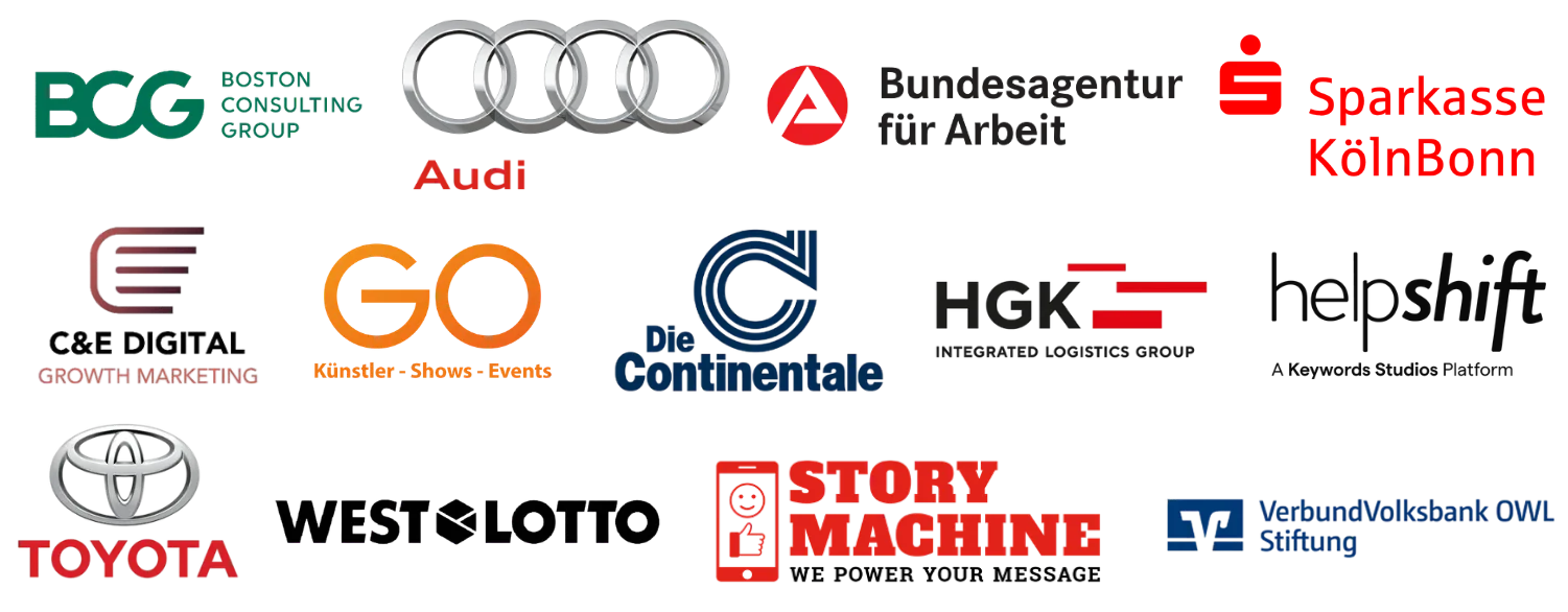 Firmenkunden von Klang Salon – Logos und Referenzen